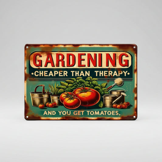 Tomato Therapy Wooden Sign – Gardening Peace Wall Art, 15×20 cm