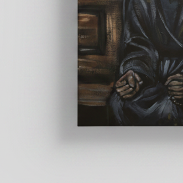 Tormented Hope Original Acrylic Painting – Grieving Nun Wall Art, 50×40 cm by Hook & Hex