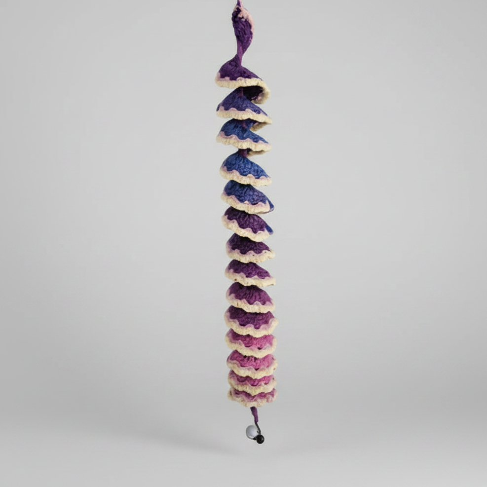 Twilight Cascade Crochet Hanging – Spiral Charm for Grounding Flow, 70 cm by Hook & Hex