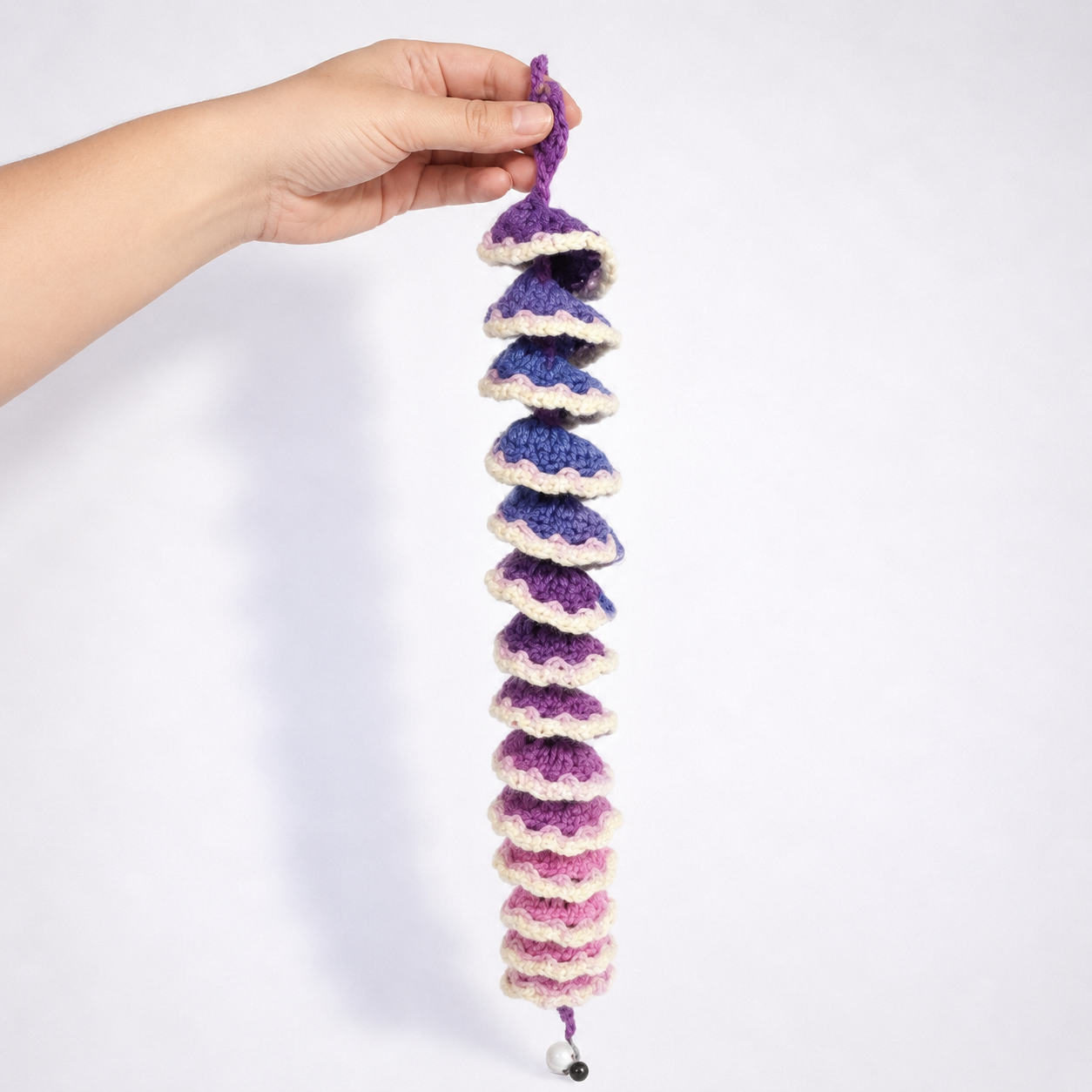 Twilight Cascade Crochet Hanging – Spiral Charm for Grounding Flow, 70 cm by Hook & Hex