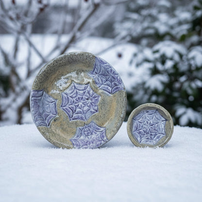Twilight Threads Ceramic Trinket Dish – Webbed Jewelry Catchall, various sizes by Red Raven Pottery
