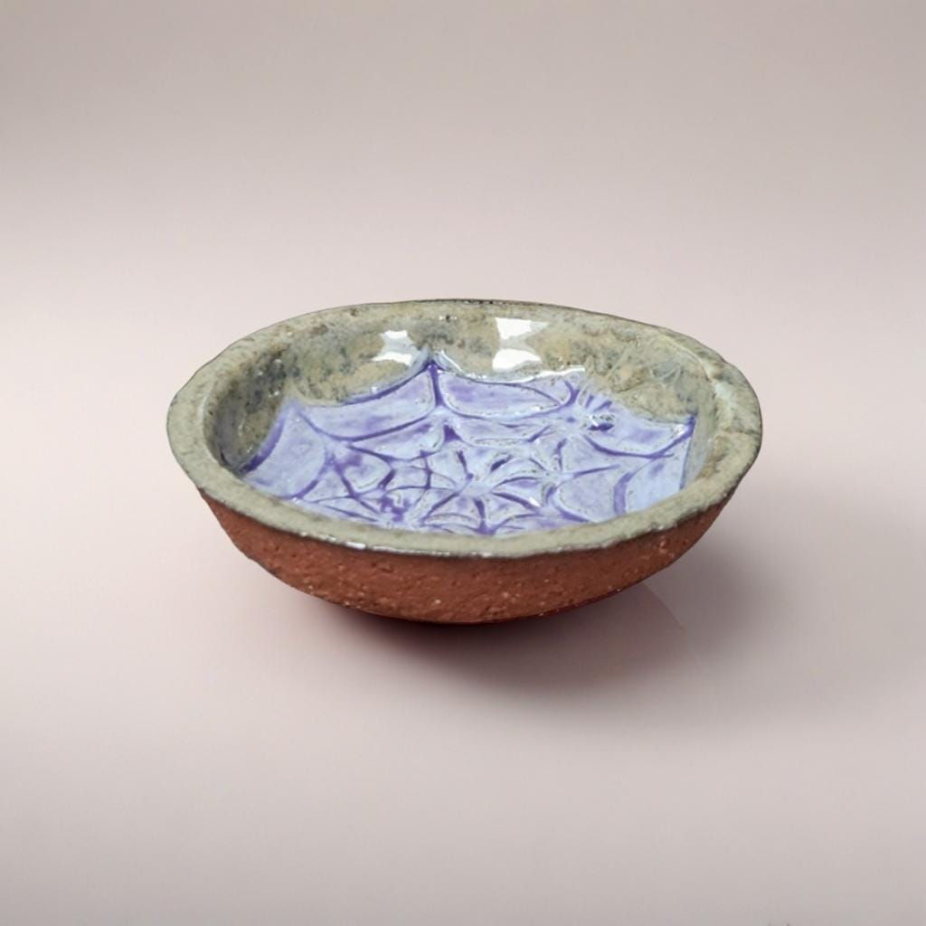 Twilight Threads Ceramic Trinket Dish – Webbed Jewelry Catchall, various sizes by Red Raven Pottery