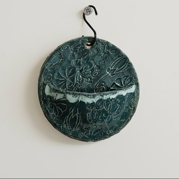 Urban Jungle Ceramic Wall Planter – Small Pocket for Green Allies, various colors & sizes by Red Raven Pottery
