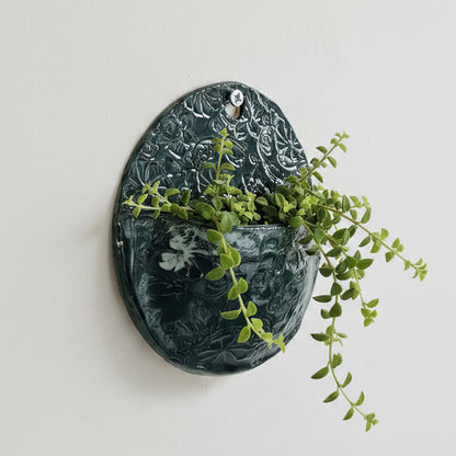 Urban Jungle Ceramic Wall Planter – Small Pocket for Green Allies, various colors & sizes by Red Raven Pottery