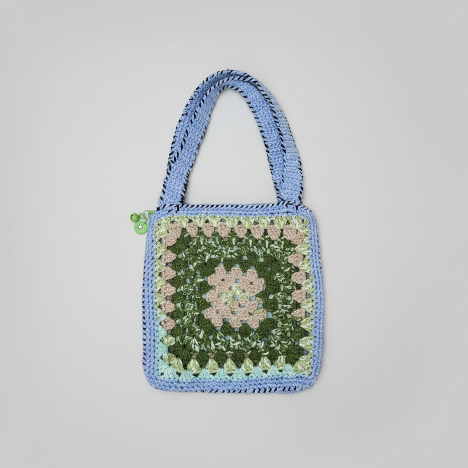 Verdant Grove Crochet Bag – Granny Square Carryall, 25×25 cm by Hook & Hex