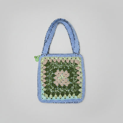 Verdant Grove Crochet Bag – Granny Square Carryall, 25×25 cm by Hook & Hex