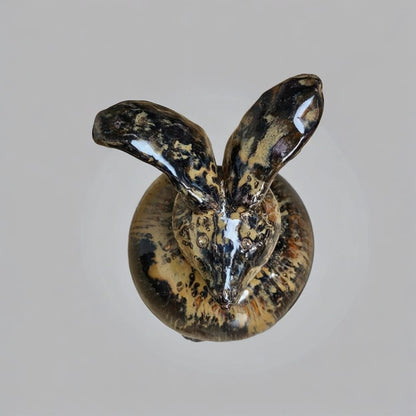 Watchful Ceramic Bunny Figurine – Keeper Of Renewal, Ø10×19 cm by Red Raven Pottery