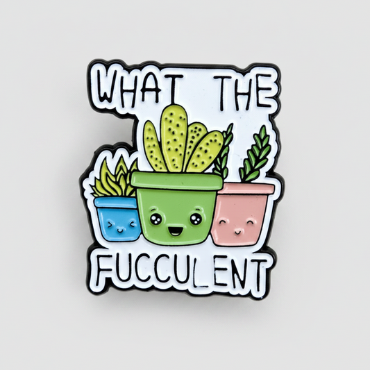 What the Fucculent Enamel Pin – Cheeky Succulent Metal Badge, 3 × 3 cm sarcastic humor pin