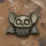 Whimsical Bat Plaster Fridge Magnet - Winged Familiar Studio Cast Ornament,  5 x 6 x 1.5 cm