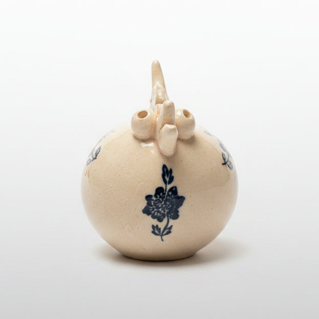 Whimsical Ceramic Chicken Figurine – Playful Farmyard Accent, Ø5.5×7 cm by Red Raven Pottery
