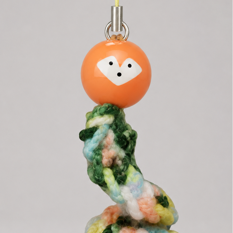 Whimsy Tails Spiral Charm – Hand-Crocheted Pocket Totem, 15 cm by Hook & Hex