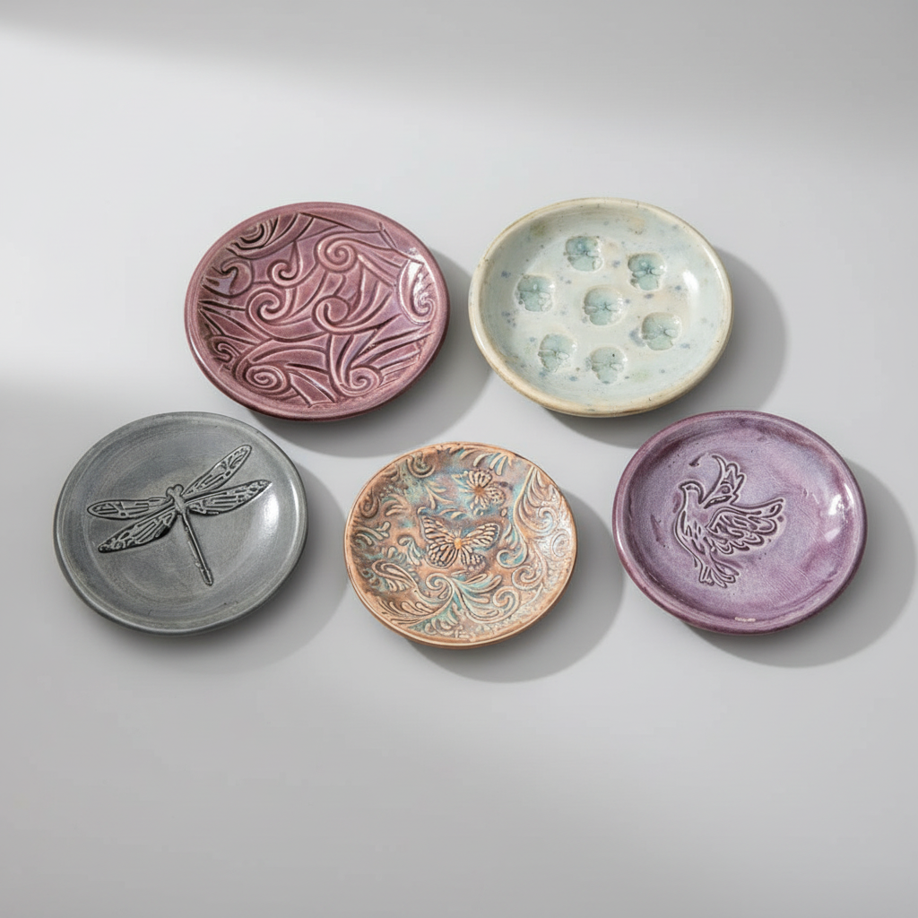 Whispered Moments Ceramic Saucers – Small Rituals Held Gently, Ø7–8 cm