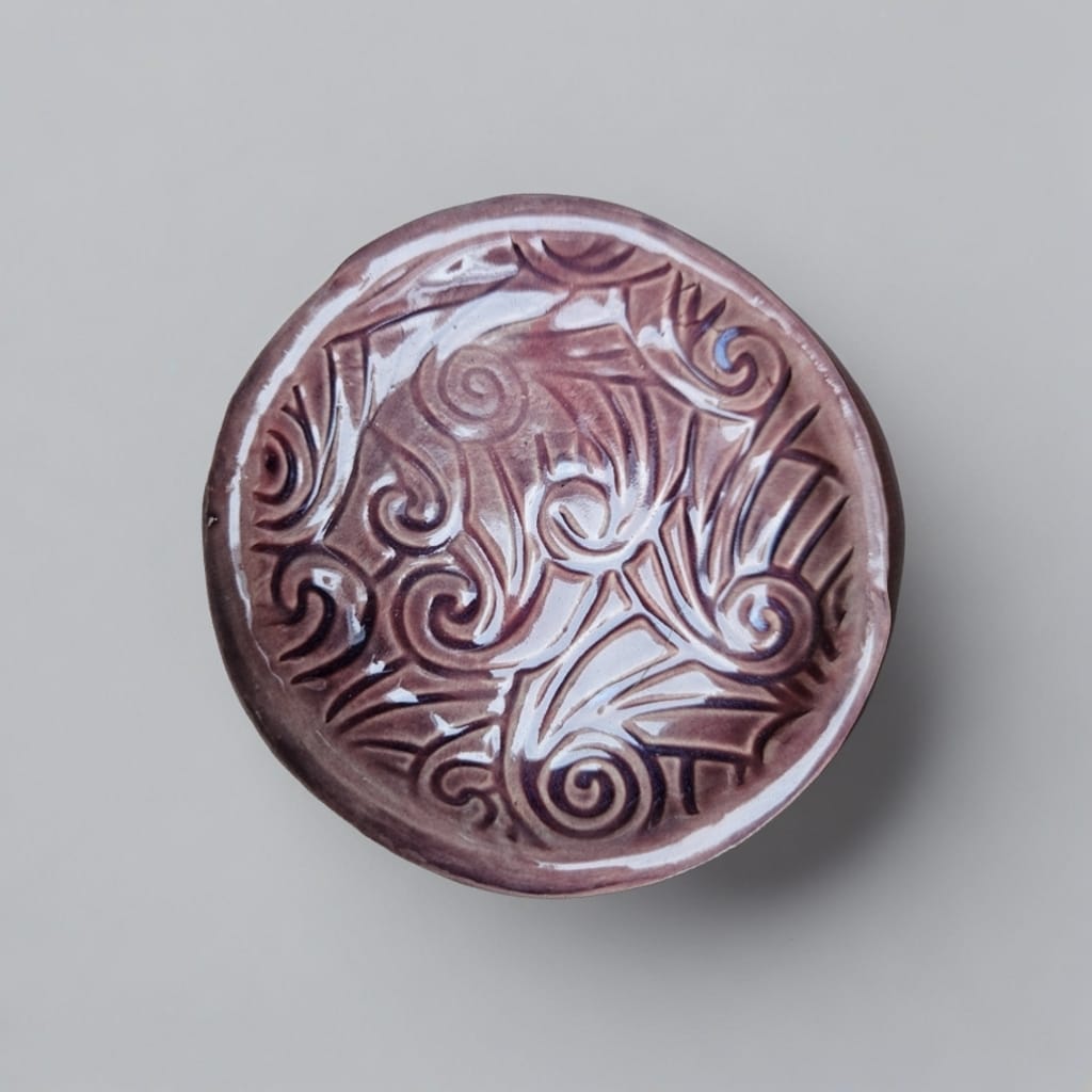 Whispered Moments Ceramic Saucers – Small Rituals Held Gently, Ø7–8 cm, various designs by Red Raven Pottery