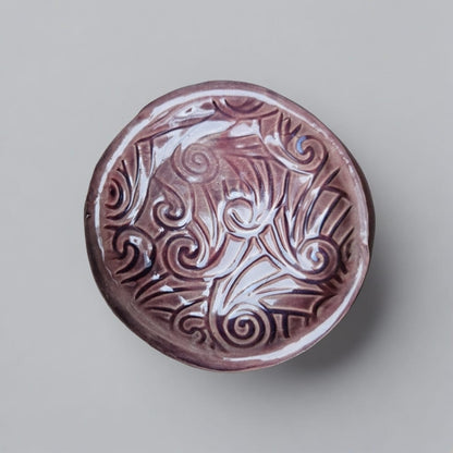 Whispered Moments Ceramic Saucers – Small Rituals Held Gently, Ø7–8 cm, various designs by Red Raven Pottery