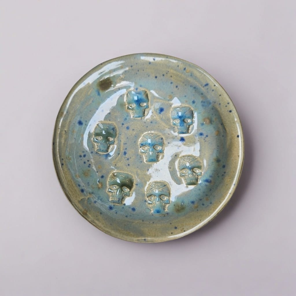 Whispered Moments Ceramic Saucers – Small Rituals Held Gently, Ø7–8 cm, various designs by Red Raven Pottery