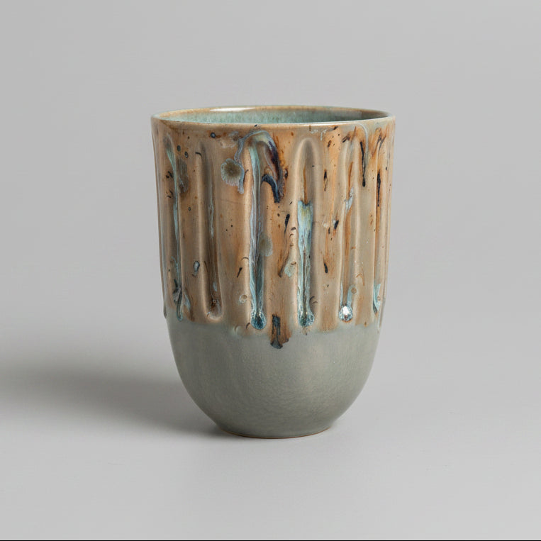 Wind-Worn Ceramic Mugs  – Sun-Exposed Companion Set, Ø8.5×11 cm by Red Raven Pottery