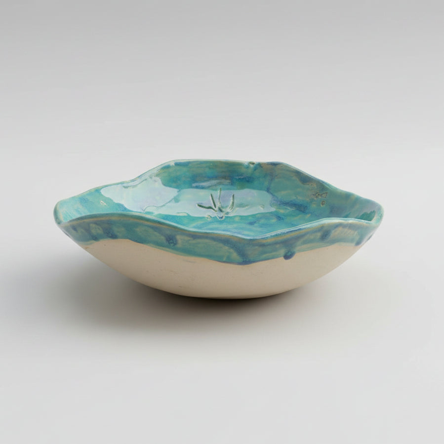 Wings & Crawlers Ceramic Bowl – Nocturnal Visitors Relief, Ø16 × 5 cm by Red Raven Pottery
