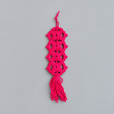 Winter Bloom Crochet Bag Hanging – Floral Openwork Accessory, Approx. 25 × 8 cm