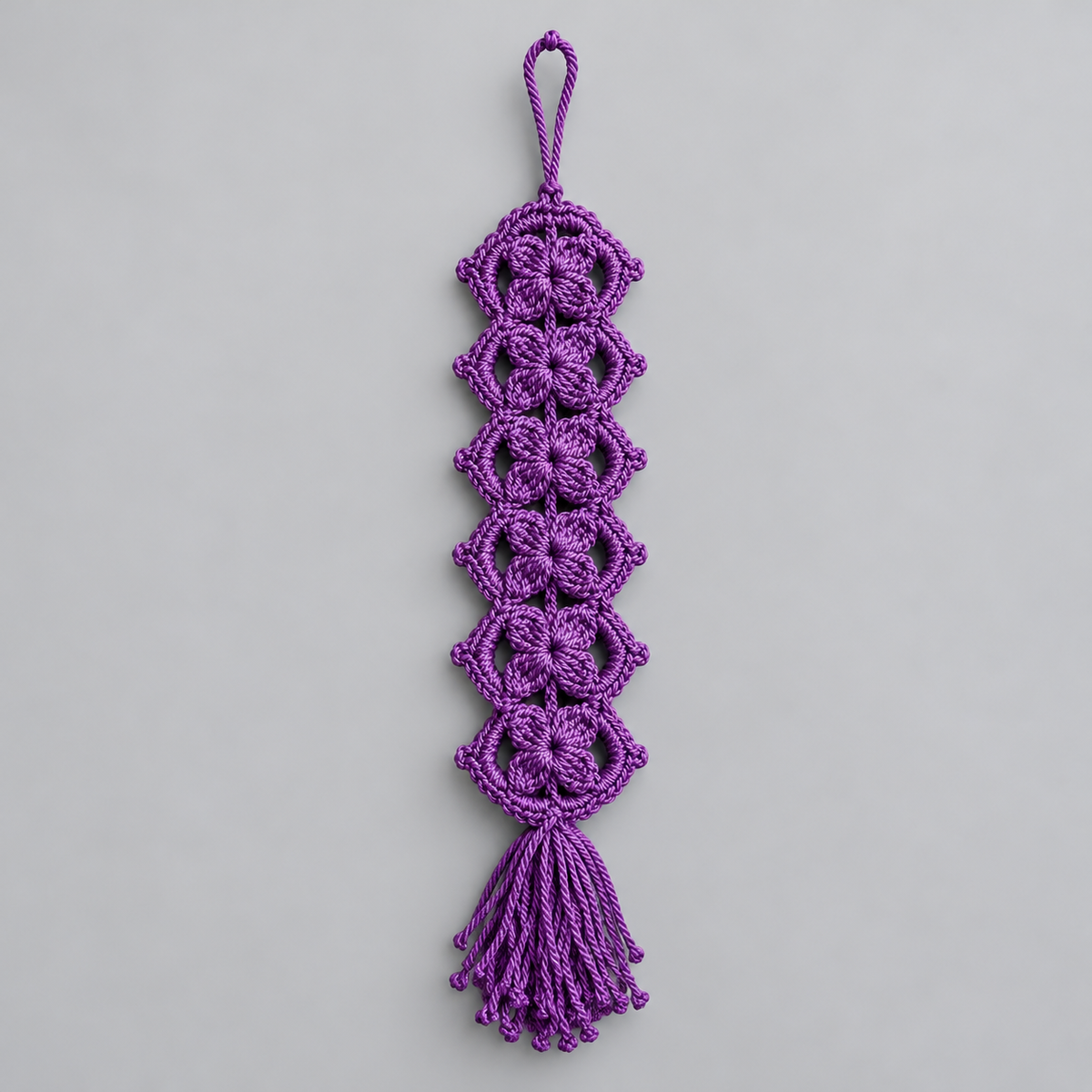 Winter Bloom Handmade Crochet Cabinet Hanging – Floral Openwork Decoration, Approx. 30 × 9.5 cm by Hook & Hex