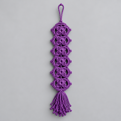 Winter Bloom Handmade Crochet Cabinet Hanging – Floral Openwork Decoration, Approx. 30 × 9.5 cm by Hook & Hex