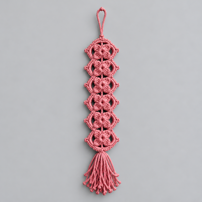 Winter Bloom Handmade Crochet Cabinet Hanging – Floral Openwork Decoration, Approx. 30 × 9.5 cm by Hook & Hex