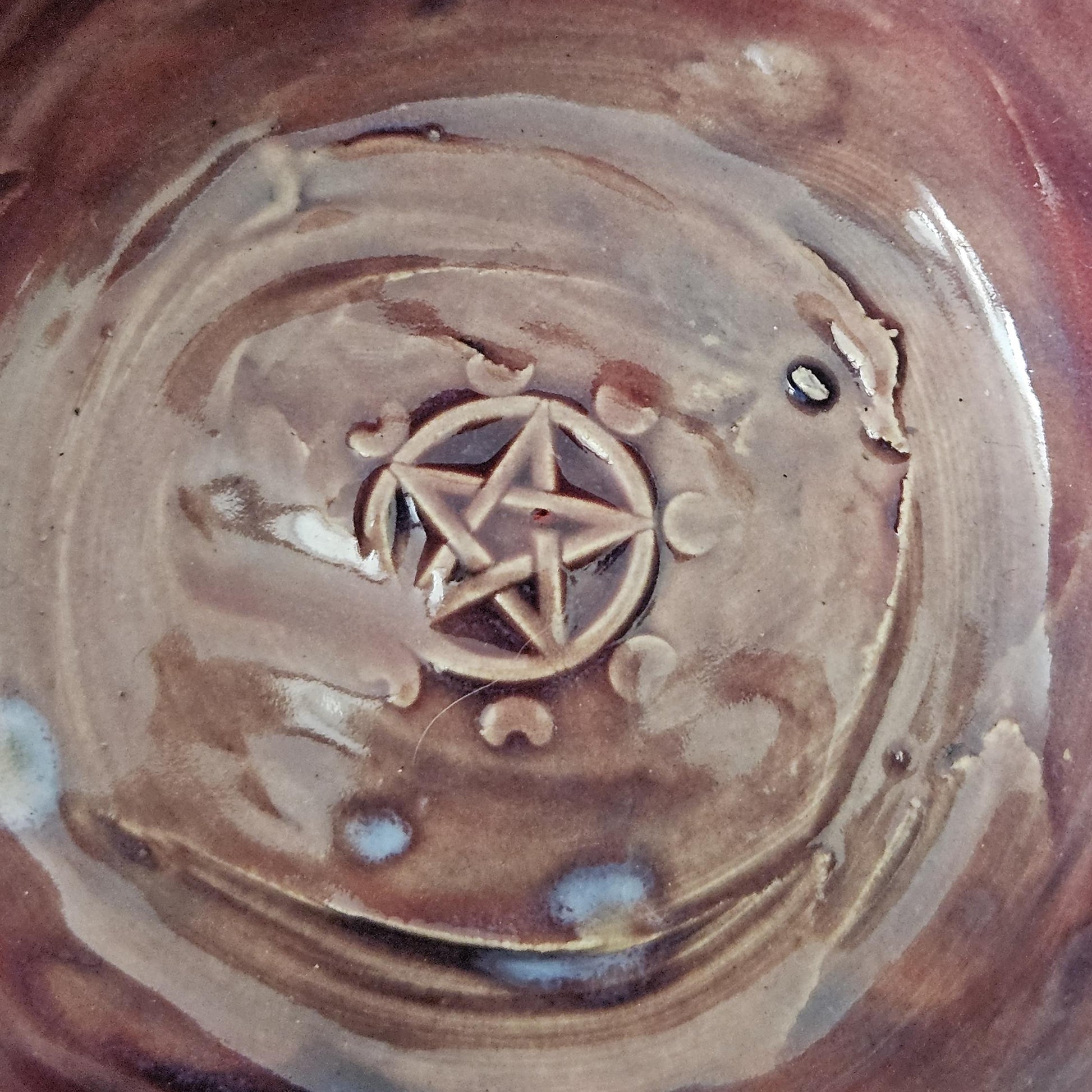 Witch's Sigil Ceramic Altar Bowl – Intentional Magic Vessel, Ø10 × 4.5 cm by Red Raven Pottery