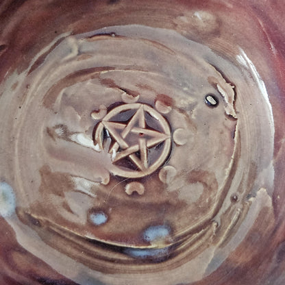 Witch's Sigil Ceramic Altar Bowl – Intentional Magic Vessel, Ø10 × 4.5 cm by Red Raven Pottery