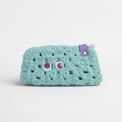Witchy Wobble Crochet Pouch – Spooky Pen Organizer, 22 × 10 cm by Hook & Hex