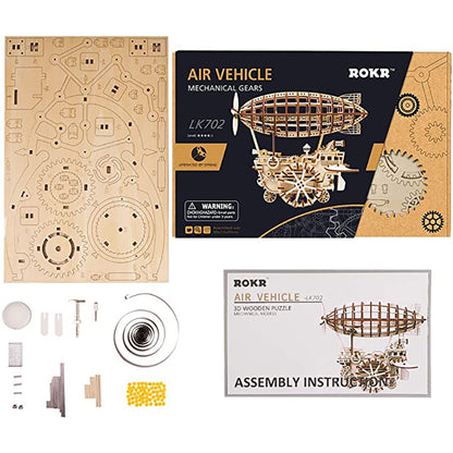 Skyward Dreams DIY Wooden Airship Kit – Steampunk Flight Wonder, 229 pieces by Robotime