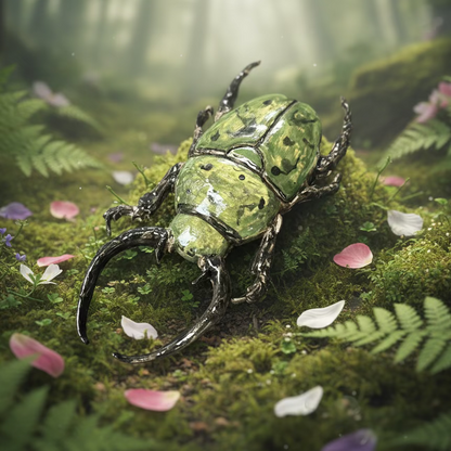 Woodland Guide Ceramic Stag Beetle Figurine – Forest Floor Survivor, 18×8.5×1.5 cm by Red Raven Pottery