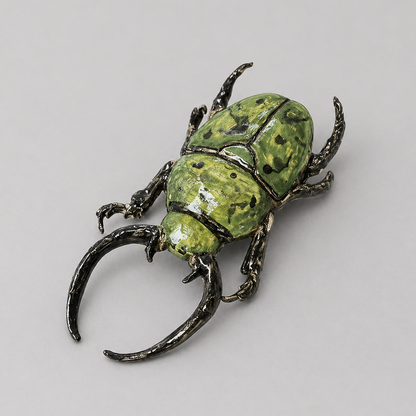 Woodland Guide Ceramic Stag Beetle Figurine – Forest Floor Survivor, 18×8.5×1.5 cm by Red Raven Pottery