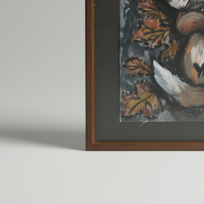 Woodland Spirit Original Acrylic Painting – Fox Wall Art, 37×30 cm