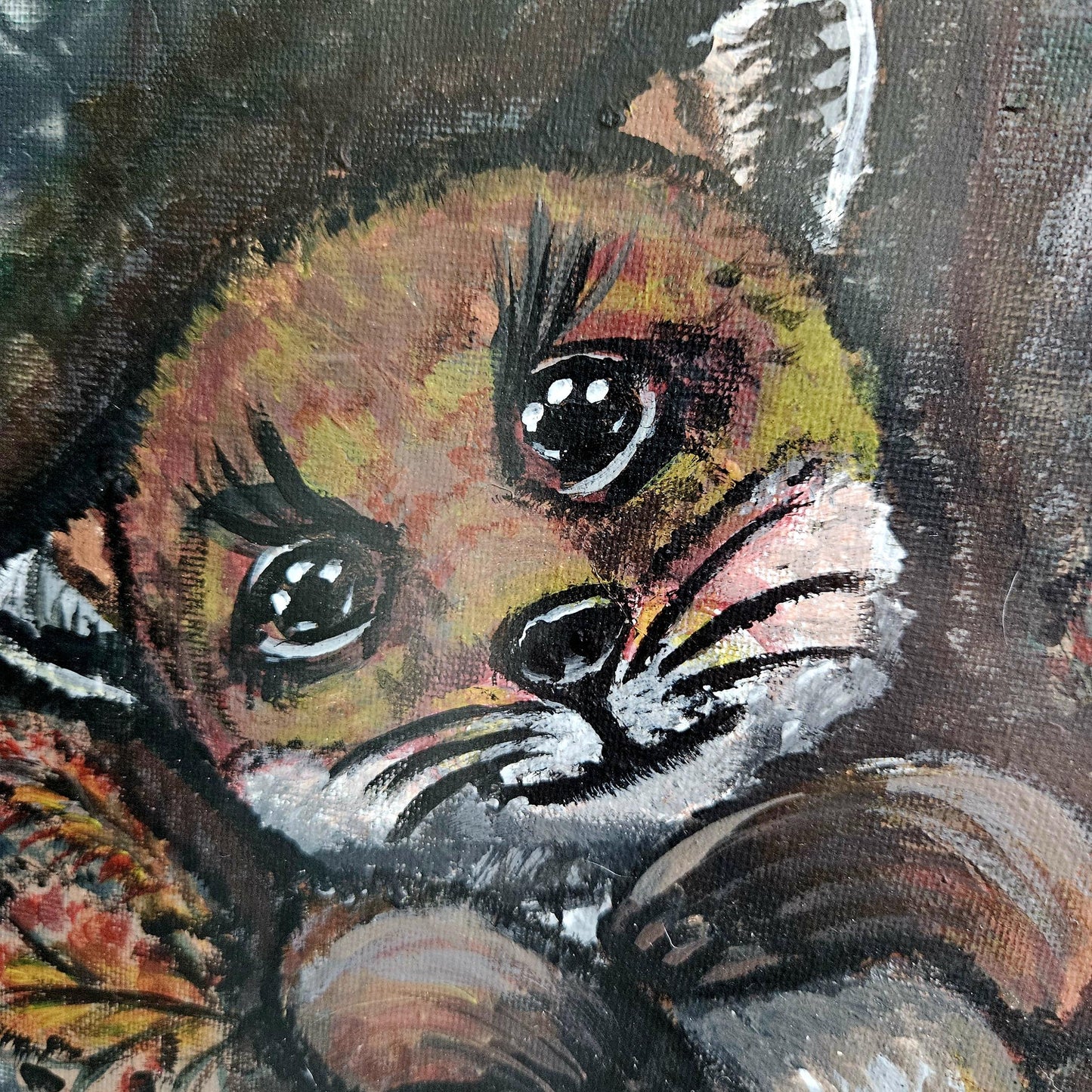 Woodland Spirit Original Acrylic Painting – Fox Wall Art, 37×30 cm by Hook & Hex