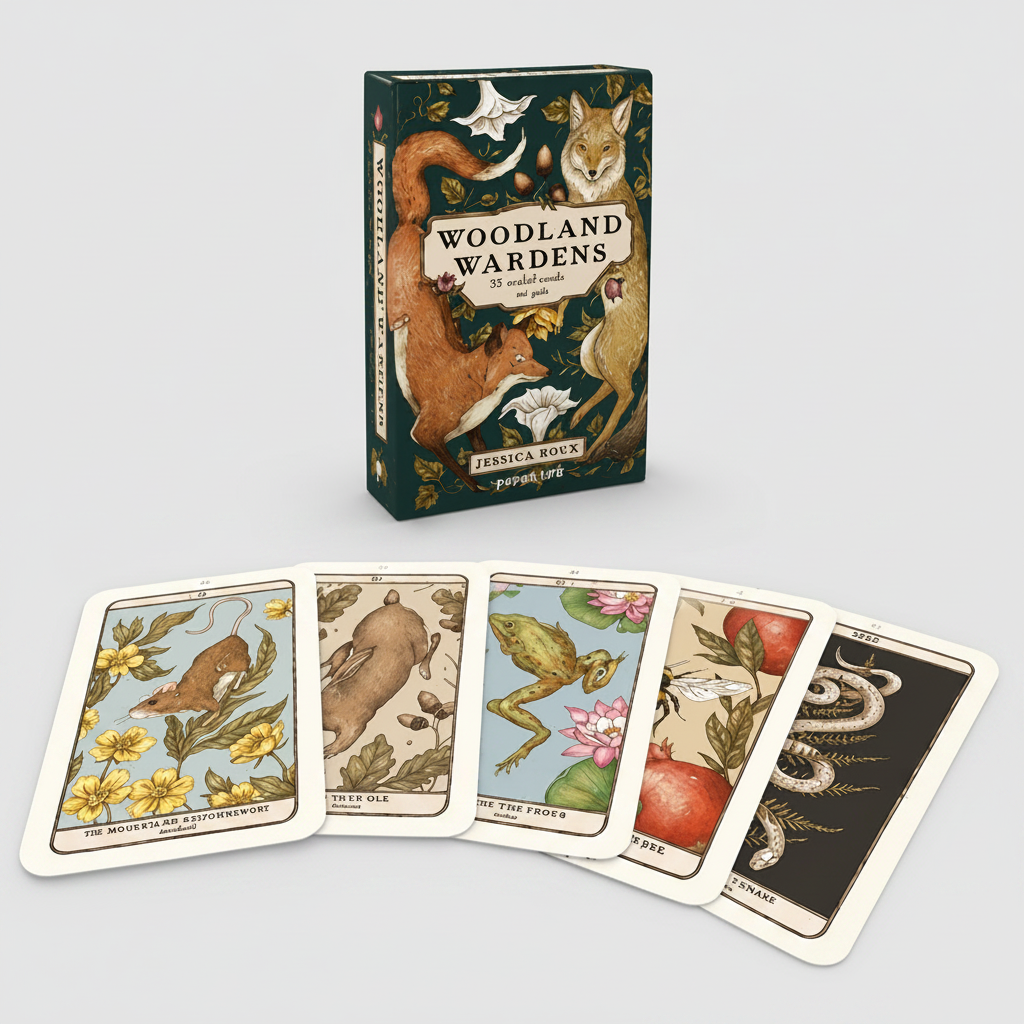 Woodland Wardens Oracle Deck – Folklore & Nature Wisdom, 52 cards, 6×10 cm