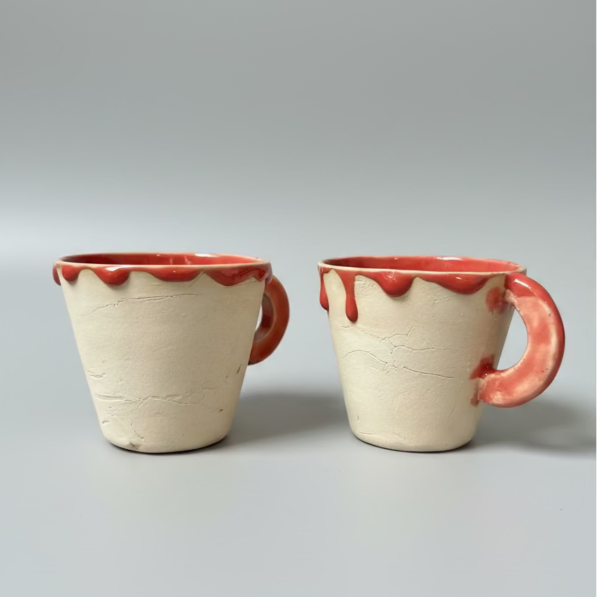 Zombear Ceramic Espresso Cups – Half Bear, Half Something Else Duo, Ø6.5×5.5 cm by Red Raven Pottery